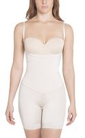 Fajas Colombianas Extra-Strength Compression Bodysuit | Mid-Thigh Full Body Shaper Nude