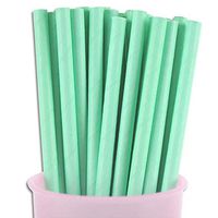 Free DHL 500 pcs Plain Mint Paper Straws Bulk, Vintage Colored Disposable Solid Color Mint Green Paper Drinking Straws for Holiday Party, Wedding, Baby Shower, Birthday, Pure Mason Jar Straws