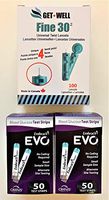 GET•WELL Fine 30g Universal Twist Lancets 100 Ct. - Made in Canada ! 100 Ct. Embrace EVO Blood Glucose Test Strips