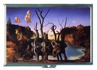 Salvador Dali Reflections Elephants Double-Sided Cigarette Case, ID Holder, Wallet with RFID Theft Protection