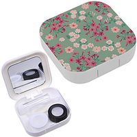 Portable Contact Lens Case Box Travel Kit Mirror + Bottle + Tweezers Container Holder [ Simple Cute Small Flower ]