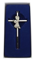 Silver Girl wall Cross Infant Blessing Baby Plaque Wall Decor Hanging Infant Gift Communion Baptism Birthday Great Gift New