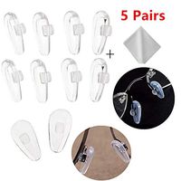 BEHLINE Premium Quality 5 Pairs 14mm Soft Silicone Air Chamber Push-in Eyeglass Nose Pads