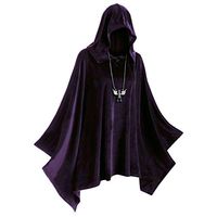 Midress Hollween Costume Cloak for Womens Solid Color Robe Vintage Hooded Cape Coat Cosplay Clothes