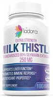 Milk Thistle 250mg, Herbal Liver Cleanse and Detox, Supports Liver Health (80% Silymarin Extract) 100 Vegetarian Capsules by Fladora, Non-GMO, Gluten Free