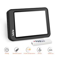 Mlife Light Therapy Lamp - 10000 LUX LED Diammable Brightness Levels and 3 Color Therapy Light with Remote Control - 2019 Portable Sunlight Lamp Light Mimic Therapy, Black