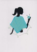 Knitter Specific Blank Notecards - Poncho