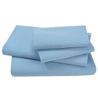 unbrand 1800 Comfort Super Soft Vivid Bed Sheet Set Flat Fitted DEEP Pocket Sheets 4PC/Light Blue/California King