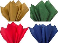 12 Assorted 4 Colors Christmas Holiday Colors Gift Grade Tissue Paper Sheets - 15" x 20" - Choose Color Set (Antique Gold,Holiday Green,RED,Dark Blue)