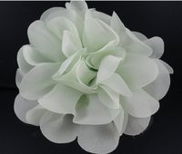 10pcs Big Hard Organza Cabbage Flowers DIY Craft Wedding Appliques Lots U Pick (Light Green)