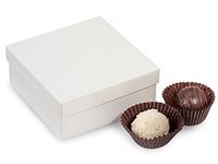 Rigid Truffle Candy Boxes - 4 Pc Truffle Boxes Pearl 3-1/2x3-1/2x1-1/2" - 2 Pc Box - (2 Packs; 24 Per Pack) - WRAPS-TBR4PL