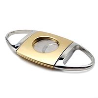 OYHBO Cigar Cutter Stainless Steel Guillotine Style Double Blades Cutter in Gift Box (gold&silver)