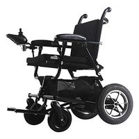 Dapang Electric Wheelchair with Flip-Back - Ultra Portable Folding for Elderly Disabled Wheelchair,Elevating Leg Rests for Extra Comfort,Red,Black