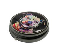 YunShop Beware of The Pit Bulls Custom Image Stainless Steel Gun Silver Glass Pill Case Portable Pocket Travel Pill Box Storage Container