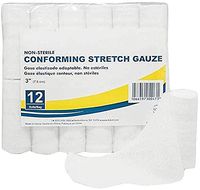 AMZ Conforming Stretch Gauze 3". 12 Bandages per Box. Light Conforming Bandages. Rayon/Poly Knitted Stretch Gauze. Non-sterile Bandages. Comfortable and Gentle Pressure. Latex-Free.