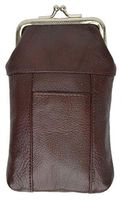 NEW CIGARETTE TOBACCO LIGHTER HOLDER SOFT FRAMED CASE CLASP Men Lady GENUINE LEATHER (Red)