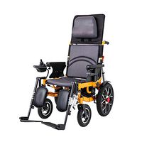 ZQZ Electric Wheelchair, Folding and Reclining Wheelchair, Disabled Elderly Four-Wheeled Care Vehicle, Load 100kg (#) (Color : Lithium Battery 20A)