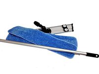 New 18" Microfiber Mop Kit - Mop Frame, Telescopic Pole, 2 Mop Pads 400GSM