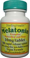 Melatonin 500 Count 10mg Quick Dissolve Vegan Super Strength