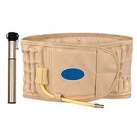 ZSZBACE Back Brace Physio Decompression Back Support Belt Back Pain Relief Lower Lumbar Support Back Massage One Size for Lower Back Pain (Beige)