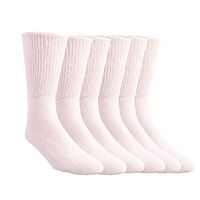 Comfort Finds Diabetic SwellSox - Breathable Cotton Socks - Loose Fitting Comfortable Sock – Non Binding Top Design– Improve Foot Circulation (Light Pink, 3 Pair)
