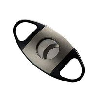 AUEDC Stainless Steel Cigar Cutter, Portable Guillotine Double Cut Blade Cigar Cutter Set Gift Box Suitable for Most Cigar Precision Cutting,Silver