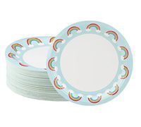 Disposable Plates - 80-Count Paper Plates, Rainbow Party Supplies for Appetizer, Lunch, Dinner, and Dessert, Kids Birthdays, 9 x 9 inches