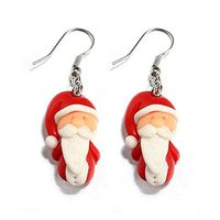 1set Animal Handmade Dangle Ear Stud Santa Claus Polymer Clay Christmas Earrings Accessory Jewerly Design Designer Girls Prom Bangle Brides Comfortable Simple
