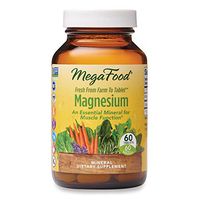 MegaFood, Magnesium, Helps Maintain Nerve and Muscle Function, Essential Mineral Dietary Supplement, Gluten Free, Vegan, 60 Tablets (60 Servings)