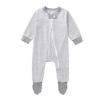 Unisex Baby Soft Jumpsuit Pjs,Newborn Infant Long Sleeves Zipper Packs Stripe Romper Outfits (6-12 Months, Gray)