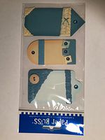 Paper Bliss 3-D Adhesive Accents Textured Tags in Breeze or Summer Beach Theme