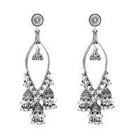 Tanwpn New Fashion Vintage Bohemian Geometric Boll Creative Metal Earrings For Ladies Girls Jewelry Gift (Silver)