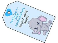 Baby Shower Bottle with Custom Personalized Favor Tags - 24 Pieces (Blue - Elephant)