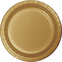 Club Pack of 240 Glittering Gold Disposable Paper Party Lunch Plates 7"