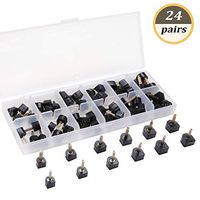 eMingo 24 Pairs High Heel Tips Shoes Replacement Tap Caps,6 Size,8,/9/10/11/12/12.5mm,U-Shape, Black 