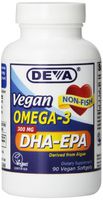 Vegan Omega-3 DHA-EPA 300mg 90 gels by Deva Nutrition