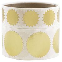 JAM PAPER Circle Label Wafer Seals with Serrated Edges Combo Pack- Small (3/4 Inch) & Large (1.5 Inch) - Gold - 200 Round Labels/Pack