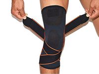 Knee Brace,Athletics Compression Knee Sleeve with Pressure Strap and Knee Protector for Running,Sports,Joint Patella Pain Relief and Injury Recovery