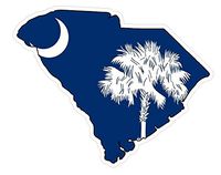 CustomDecal US South Carolina State (Q41) Shape Flag Vinyl Decal Sticker Car/Truck Laptop/Netbook Window