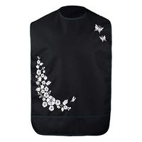 Modaliv Adult Bib for Women - Embroidered Waterproof Clothing Protector with Crumb Catcher - Reusable - Machine Washable (Flowers and Butterflies)
