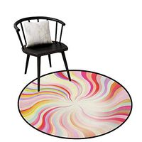 Small Round Rug Carpet,Red Roses and Blueberries with Butterflies Romantic Floral Composition,Door Mat Indoors Bathroom Mats Non Slip Diameter-51 Inch Fern Green Blue Ruby