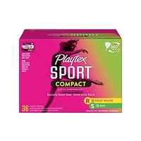 Playtex Sport Compact Athletic Tampons, Regular & Super Absorbency, Multi-Pack of 36 Tampons