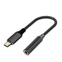 YESSKO USB-C Type To 3.5mm Audio Cable Adapter Aux Headphone Jack USB Cable Extender For Google Pixel 2 2XL (Black)