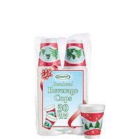 Dart 12 Ounce, 3.5" Top & 2.1" Bottom Diameter, 4.4" Height, Insulated Foam Cup ((12 Pack of 30 Holiday Cups))