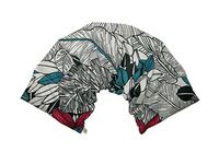 LOVEwrap Neck & Shoulder Wrap - Microwavable - Unscented Flax Seed - Hot Cold Therapy - 6 x 24 - Soothes Muscles Warming Pain Relief Relaxation Massage Sleep Relaxation - Black Teal red Flowers