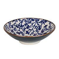 Bowl Japanese Style Blue Ceramic Ramen Soup Bowl Home Fruit Salad Bowl Soup Plate Retro Hand-Painted Tableware 9.4 Inches Household tableware, retro bowl