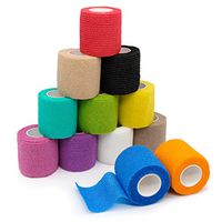 FriCARE 2 Inches Wide Self-Adhesive Bandage, Self Adherent Cohesive First Aid Medical Wrap, Elastic Vet Tape for Kid Dog Pet (Rainbow, 12 Pack)