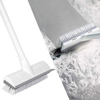 BOOMJOY Floor Scrub Brush with Long Handle 50”, Adjustable Stainless Metal Handle, Scrubber with Stiff Bristles for Cleaning Tile, Bathroom, Tub, Bathtub and Patio