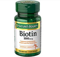 Nature's Bounty Biotin Supplement, Supports Healthy Hair, Skin, and Nails, 1000mcg, 100 Tablets