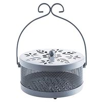 Xigeapg Tray Fire Sandalwood Storage Ember Holder Safe Heat Resistant Large Iron Art Garden Home Coil Box Hanging